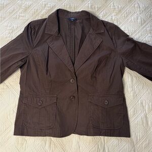 Reitmans Chocolate Brown Cotton Blazer Size XL